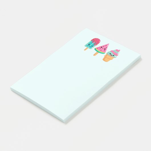 Yummy Ice Cream Trio Zomer Vibe Post-it® Notes (Schuin)