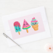 Yummy Ice Cream Trio Zomer Vibe Rechthoekige Sticker (Envelop)