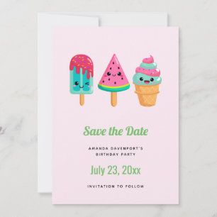 Yummy Ice Cream Trio Zomer Vibe Save The Date