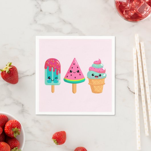 Yummy Ice Cream Trio Zomer Vibe Servet (Insitu)