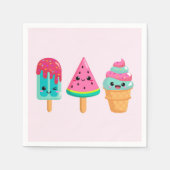 Yummy Ice Cream Trio Zomer Vibe Servet (Voorkant)