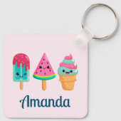 Yummy Ice Cream Trio Zomer Vibe Sleutelhanger (Achterkant)