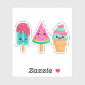 Yummy Ice Cream Trio Zomer Vibe Sticker (Vel)