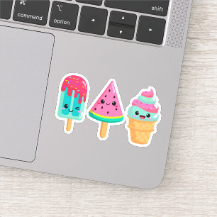 Yummy Ice Cream Trio Zomer Vibe Sticker