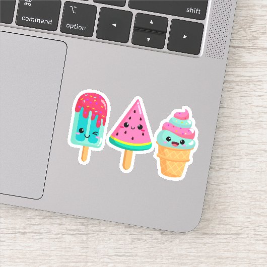 Yummy Ice Cream Trio Zomer Vibe Sticker (Detail)