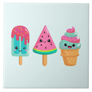 Yummy Ice Cream Trio Zomer Vibe Tegeltje