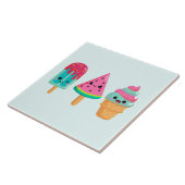 Yummy Ice Cream Trio Zomer Vibe Tegeltje (Zijkant)