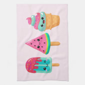 Yummy Ice Cream Trio Zomer Vibe Theedoek (Verticaal)