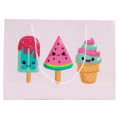 Yummy Ice Cream Trio Zomer Vibe Verjaardag Groot Cadeauzakje (Achterkant)