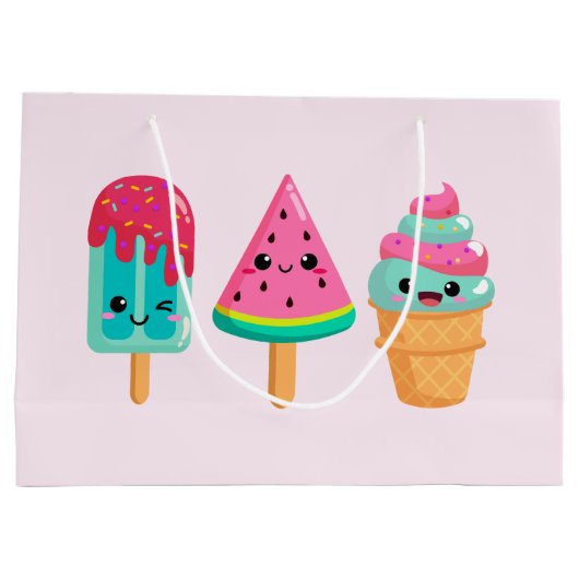 Yummy Ice Cream Trio Zomer Vibe Verjaardag Groot Cadeauzakje (Achterkant)
