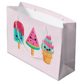 Yummy Ice Cream Trio Zomer Vibe Verjaardag Groot Cadeauzakje (Achterkant Gekanteld)