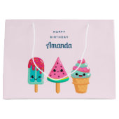 Yummy Ice Cream Trio Zomer Vibe Verjaardag Groot Cadeauzakje (Voorkant)