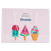 Yummy Ice Cream Trio Zomer Vibe Verjaardag Groot Cadeauzakje (Achterkant)
