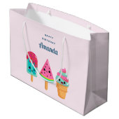 Yummy Ice Cream Trio Zomer Vibe Verjaardag Groot Cadeauzakje (Achterkant Gekanteld)