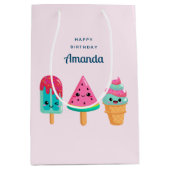 Yummy Ice Cream Trio Zomer Vibe Verjaardag Medium Cadeauzakje (Voorkant)