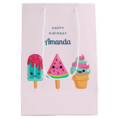 Yummy Ice Cream Trio Zomer Vibe Verjaardag Medium Cadeauzakje (Achterkant)