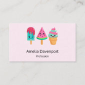 Yummy Ice Cream Trio Zomer Vibe Visitekaartje (Voorkant)
