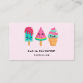 Yummy Ice Cream Trio Zomer Vibe Visitekaartje (Voorkant)