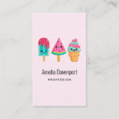 Yummy Ice Cream Trio Zomer Vibe Visitekaartje (Voorkant)