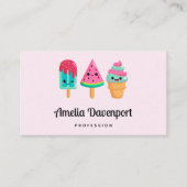 Yummy Ice Cream Trio Zomer Vibe Visitekaartje (Voorkant)