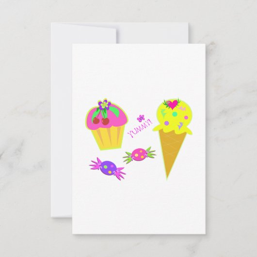 Yummy Ice Cream Uitnodigingen (Voorkant)