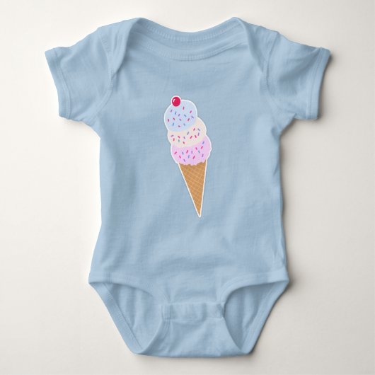 Yummy Icecream Cone Baby Jersey Bodysuit (Voorkant)