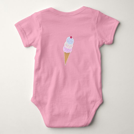 Yummy Icecream Cone Baby Jersey Bodysuit (Achterkant)