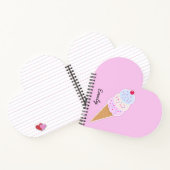 Yummy Icecream Cone Gepersonaliseerd Hart Notitieb Notitieboek (Binnen)