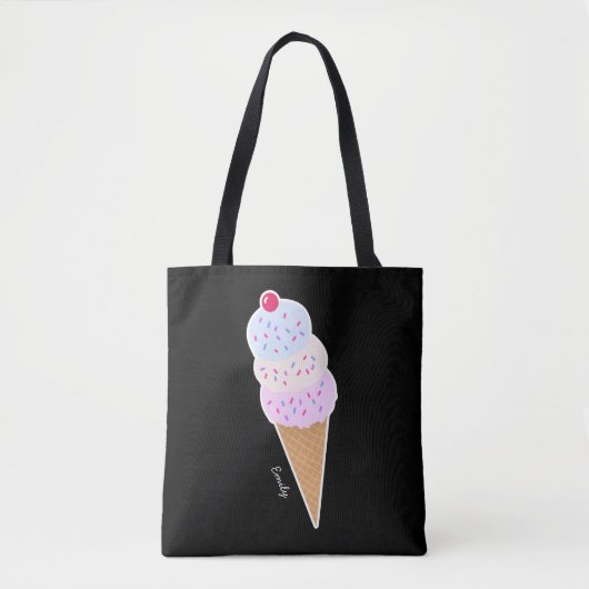 Yummy Icecream Cone Gepersonaliseerde Canvas tas (Voorkant)