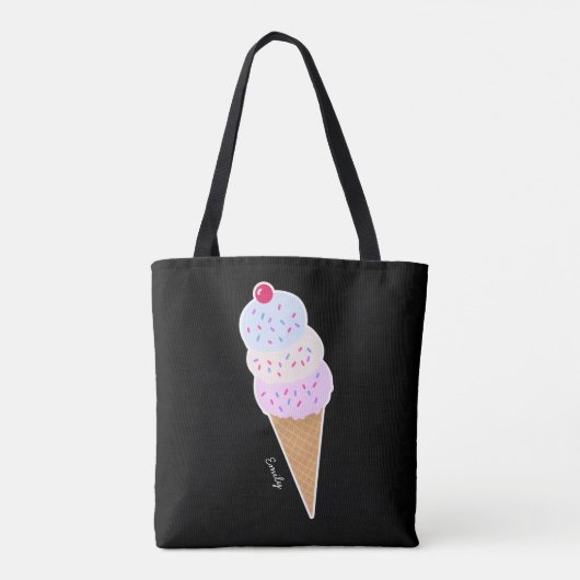 Yummy Icecream Cone Gepersonaliseerde Canvas tas (Achterkant)