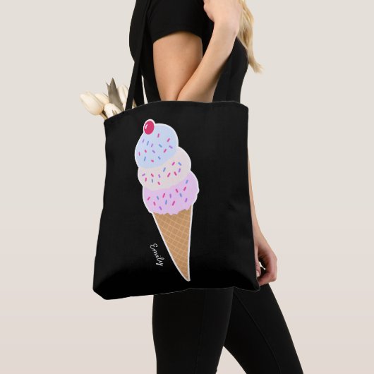 Yummy Icecream Cone Gepersonaliseerde Canvas tas (Dichtbij)