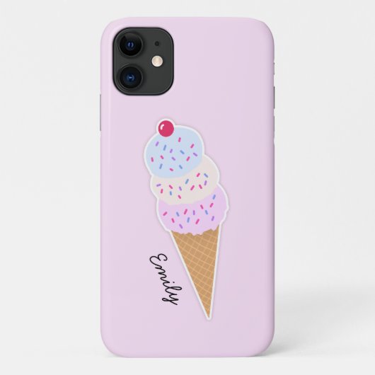 Yummy Icecream Cone Gepersonaliseerde iPhone Case (Achterkant)