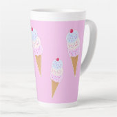 Yummy Icecream Cone Gepersonaliseerde Latte Mok (Rechterhoek)
