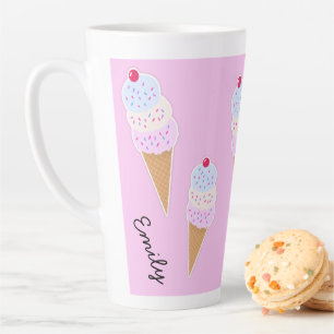 Yummy Icecream Cone Gepersonaliseerde Latte Mok