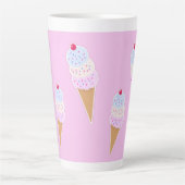 Yummy Icecream Cone Gepersonaliseerde Latte Mok (Voorkant)