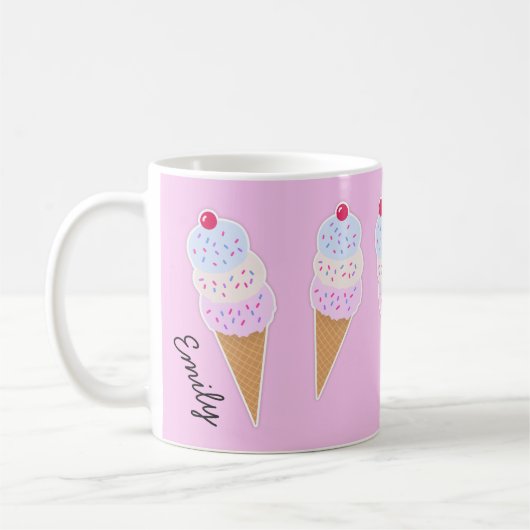 Yummy Icecream Cone Gepersonaliseerde Mok (Links)