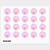 Yummy Icecream Cone Gepersonaliseerde Ronde Sticke Ronde Sticker (Vel)