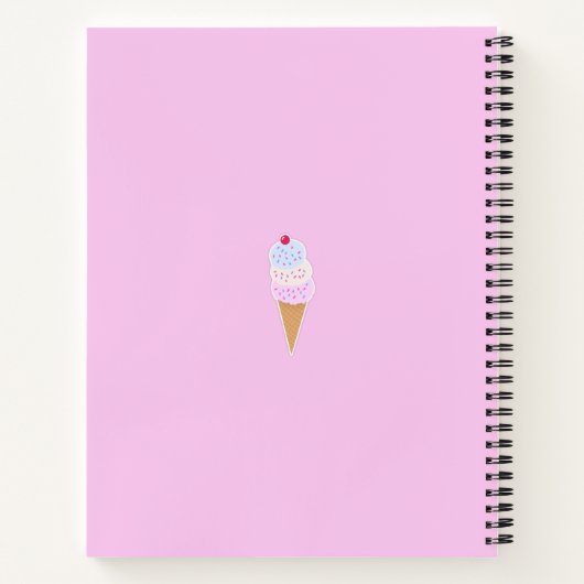 Yummy Icecream Cone Gepersonaliseerde spiraal Noti Notitieboek (Achterkant)