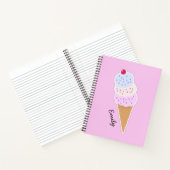 Yummy Icecream Cone Gepersonaliseerde spiraal Noti Notitieboek (Binnen)