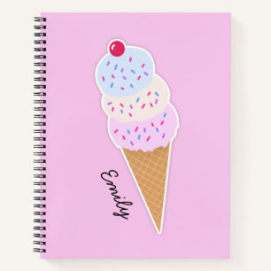 Yummy Icecream Cone Gepersonaliseerde spiraal Noti Notitieboek