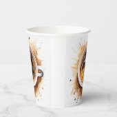 Yummy java koffie giet over bonen kopje joe cafe papieren bekers (Links)