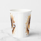 Yummy java koffie giet over bonen kopje joe cafe papieren bekers (Rechts)