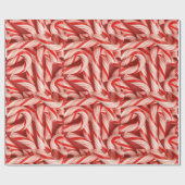Yummy Kerstfeestay Peppermint Candy Canes Cadeaupapier (Vlak)