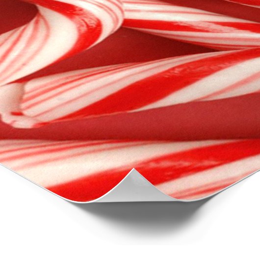 Yummy Kerstfeestay Peppermint Candy Canes Poster (Hoek)