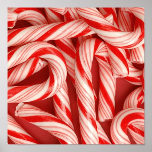 Yummy Kerstfeestay Peppermint Candy Canes Poster (Voorkant)