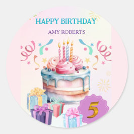 Yummy Kids Birthday Card Ronde Sticker