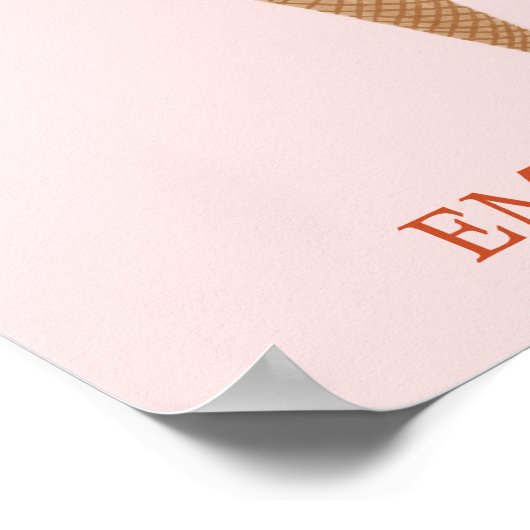 Yummy Kleurrijke Ice Cream Cone Triple Scoop CUSTO Poster (Hoek)