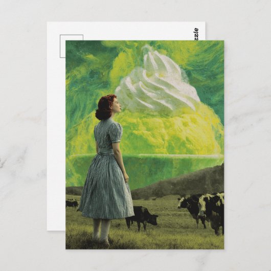 Yummy Limoen Desert in de zuivelweide Surreal Briefkaart (Voorkant / Achterkant)