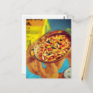 Yummy Linzen Ringen en Soep mixed media collage Briefkaart