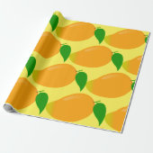 Yummy Mango Tropical Summer Fruit Cadeaupapier (Uitgerold)